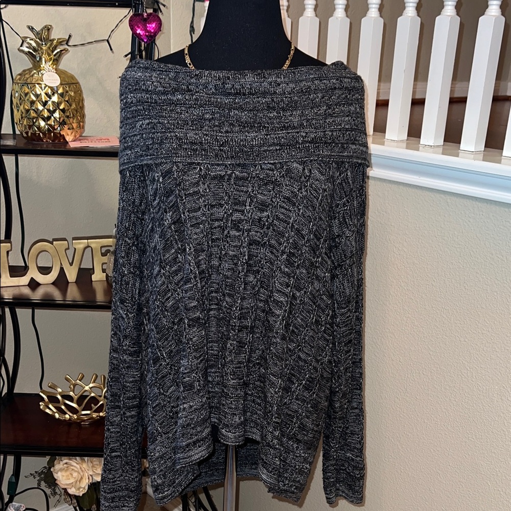 Avenue Charcoal Cowl Neck Sweater
